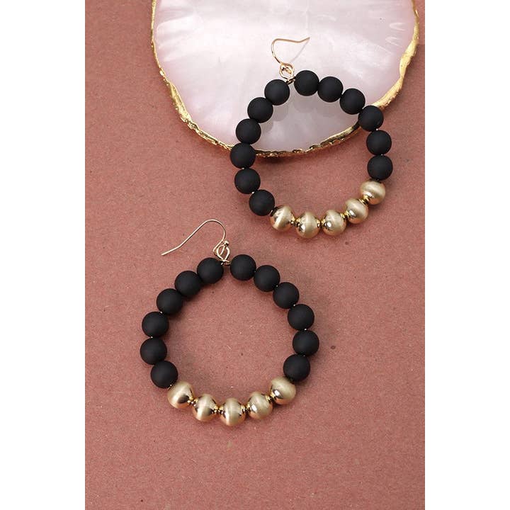 JOSSLYN by wall to wall - Wholesale Hoop Earrings - STYLISH CLAY BEAD HOOP EARRINGS | 51E2080180