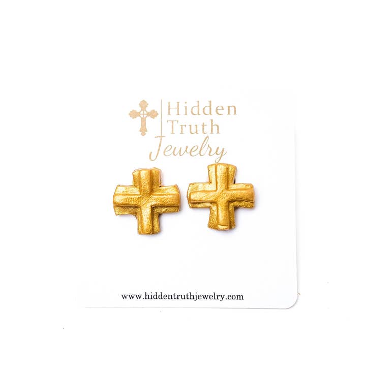 Piper Cross Studs for wholesale by Hidden Truth Jewelry