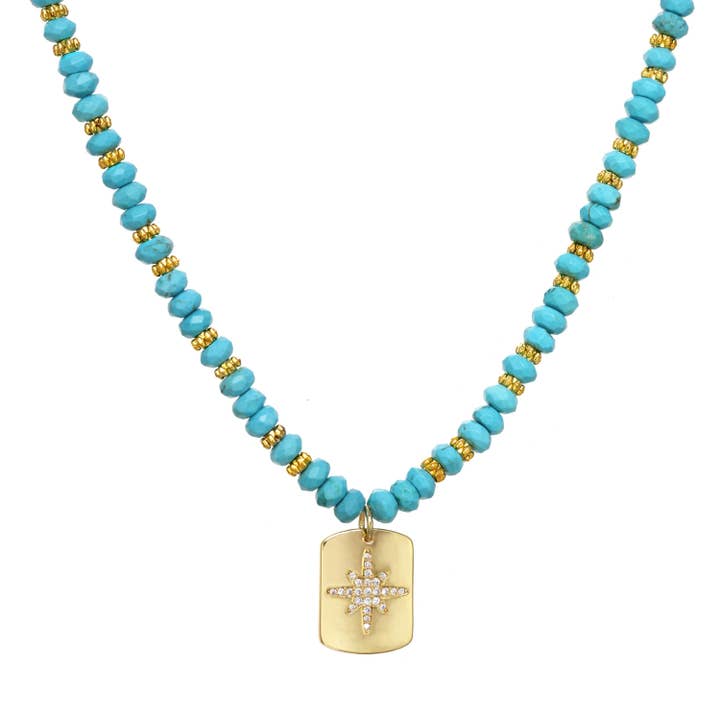 Turquoise Starburst Necklace for wholesale by Rachel Reinhardt