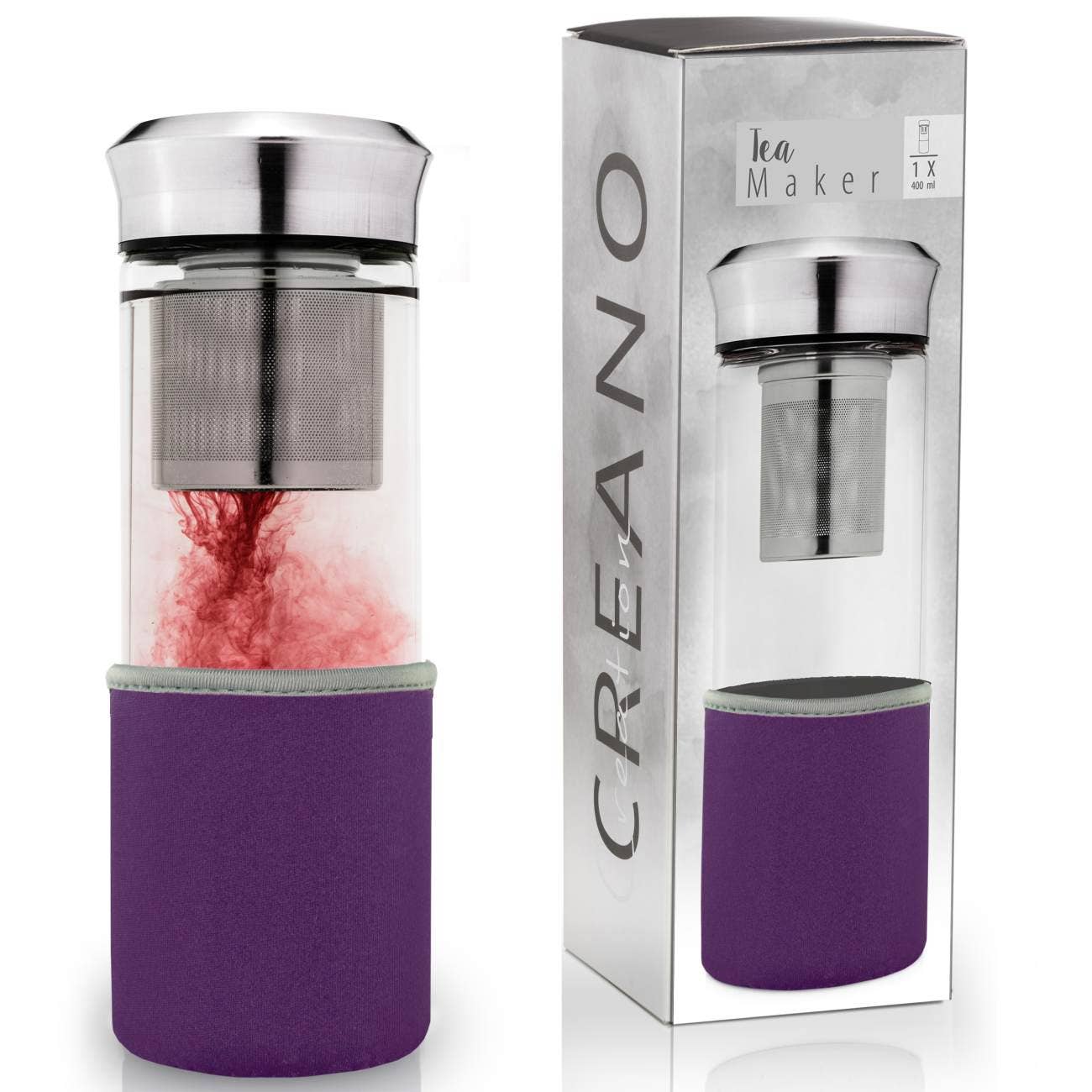Creano - Wholesale Tea Strainer/Infuser - “Teamaker” tea maker 400ml incl. neoprene case; purple7