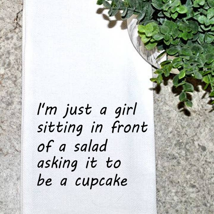 I'm Just A Girl Sitting In Front Of A Salad....Cupcake for wholesale by Geez Louise Goods