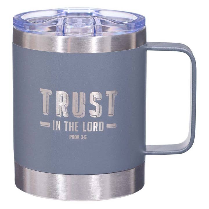 Mug SS Camp Gray Trust in the Lord Prov. 3:5 for wholesale by Christian Art Gifts