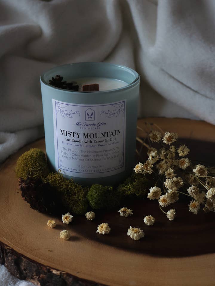 Misty Morning Aromatherapy Candle for wholesale by The Faerie Glen