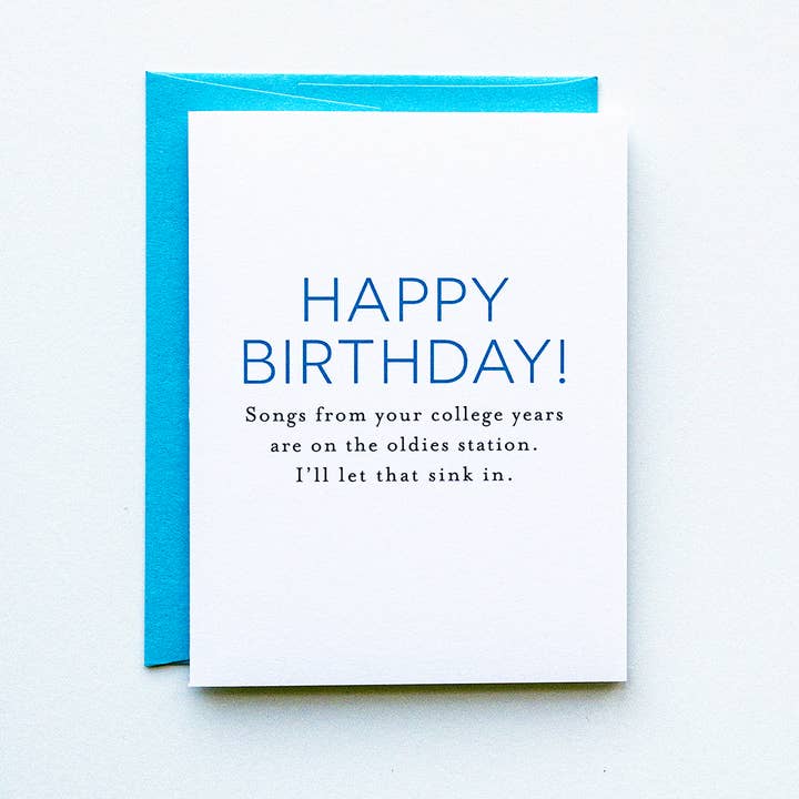 Jones Street Press - Wholesale Birthday Card - Funny Getting Older Birthday Greeting Card - Oldies Station