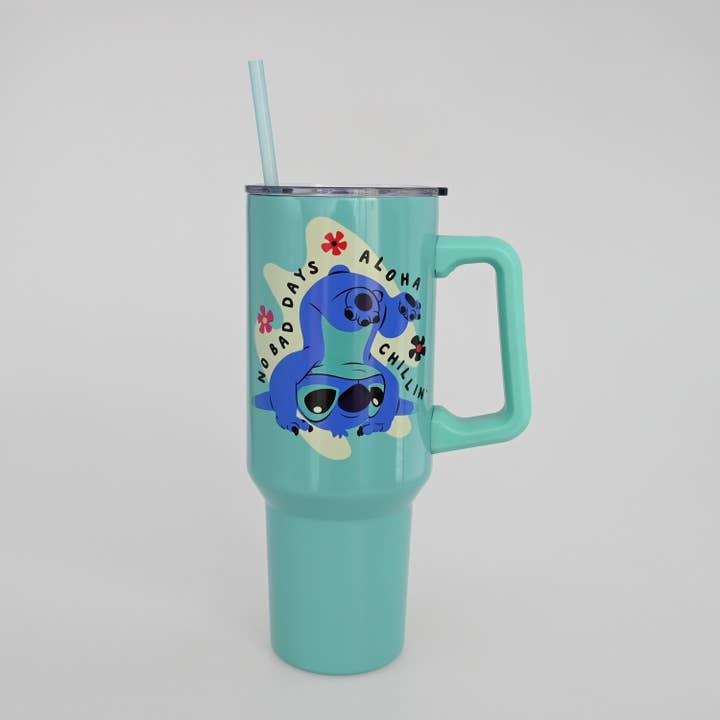 Silver Buffalo - Wholesale Insulated Mug/Tumbler - Lilo and Stitch 40oz Stainless Steel Tumbler w/ Handle1