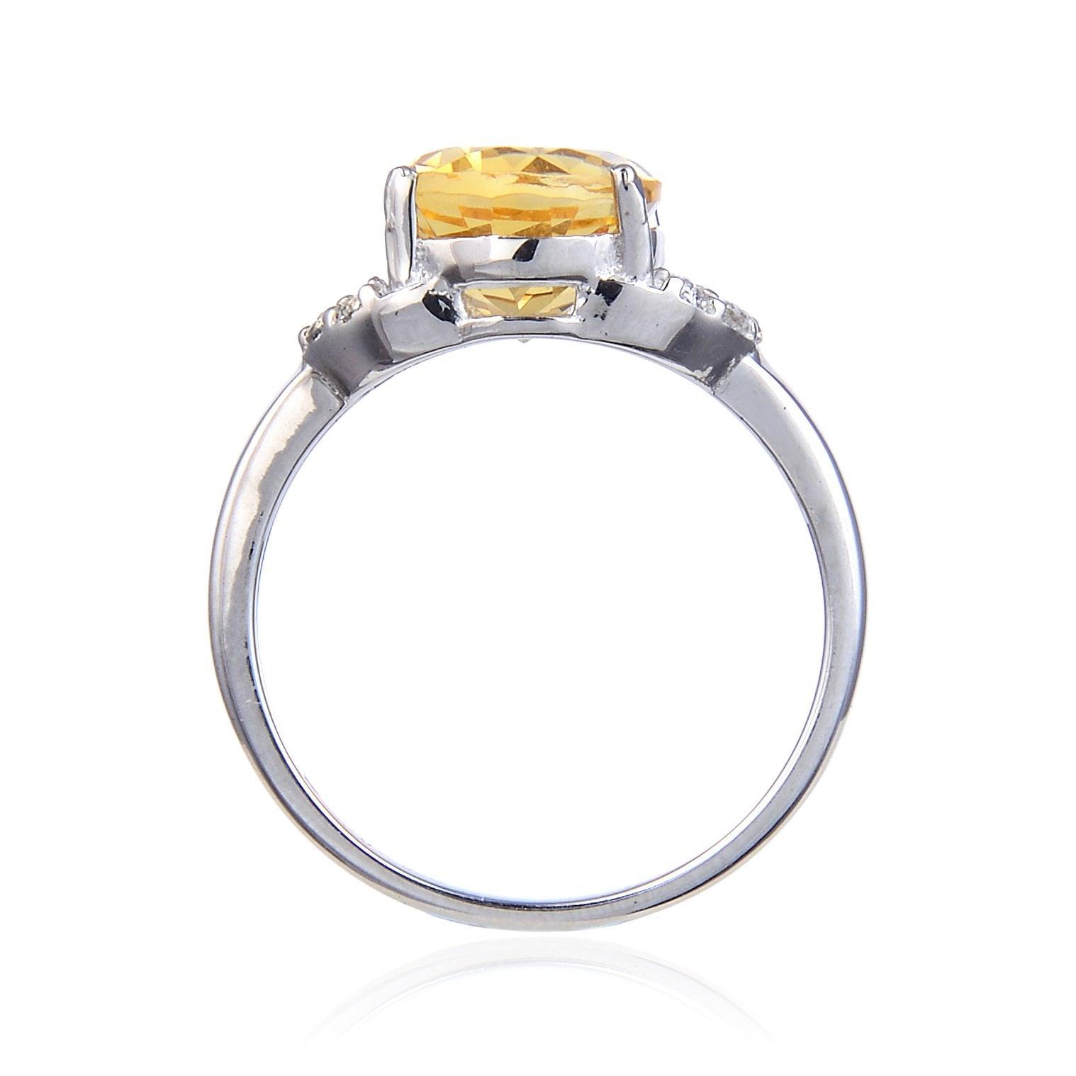 FCJ Jewelry LLC - Wholesale Cocktail/Statement Ring - 925 Sterling Silver Citrine & White Topaz Oval Cut Ring2