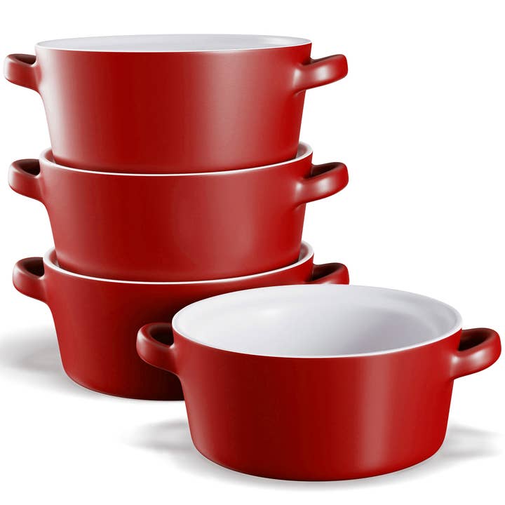 Kook - Wholesale Bowl - Kook Ceramic Stackable Soup Bowls, 23.6 oz, Set of 4