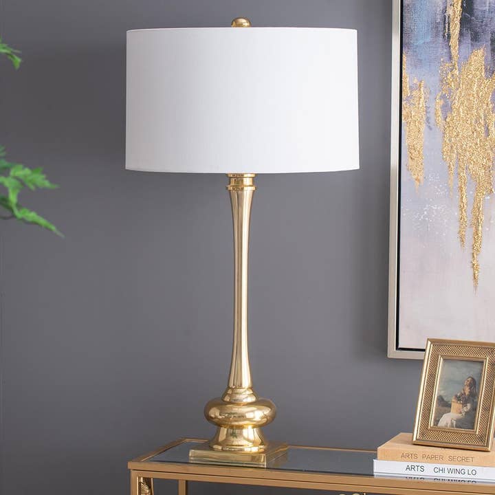 A&B Home Group Inc. - Venta al por mayor Lámparas decorativas/de escritorio - Lámpara de mesa D18x29.5" - Oro/Blanco1