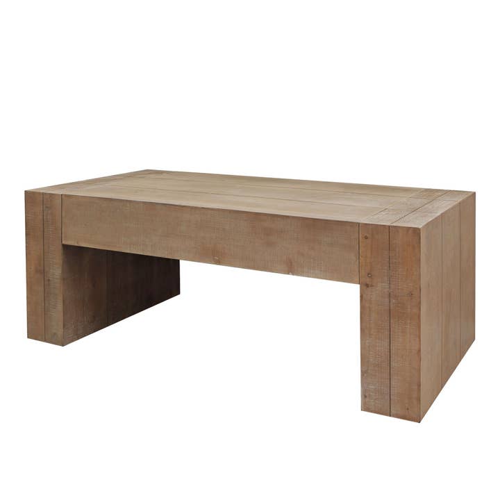 Table basse rectangulaire en bois naturel massif de 49 pouces pour la vente par HomeRoots