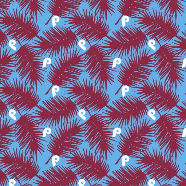 Écharpe rafraîchissante Phillies : Coop Big Palm avec logo de casquette répété pour la vente par Vertical Athletics