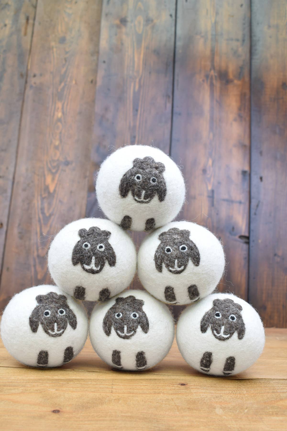 One Colour Big Sheep Felted Wool Laundry Dryer Balls Set of 6 in a Bag for wholesale on Faire3