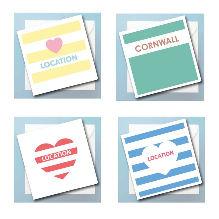 HEART MY LOCATION CARD for wholesale by Betty Boyns Designs