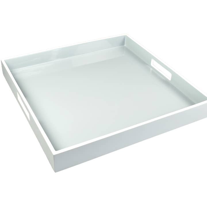Cool Gray with White - Square Serving Tray - L-48CGW for wholesale by Pacific Connections