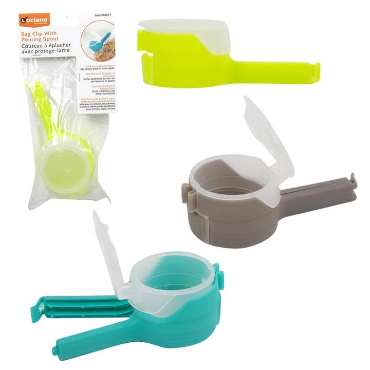 Luciano Plastic Bag Clip with Pouring Spout for wholesale by Luciano Gourmet