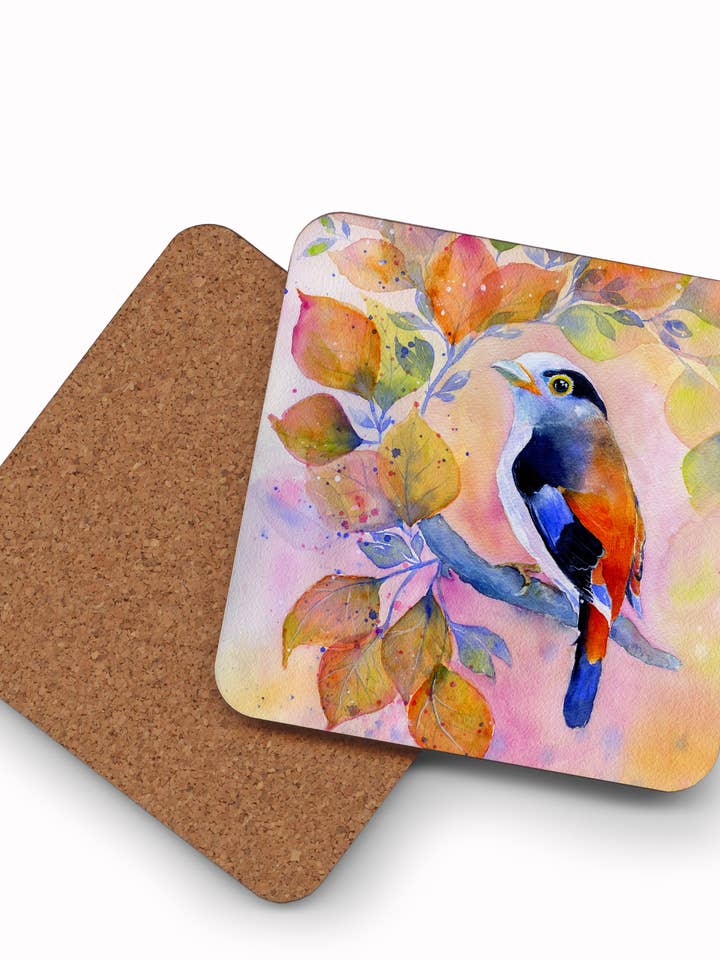 Onderzetter - Herfst Omhelzing - (C-AE) Vogel op een Brunch voor wholesale door Oladesign