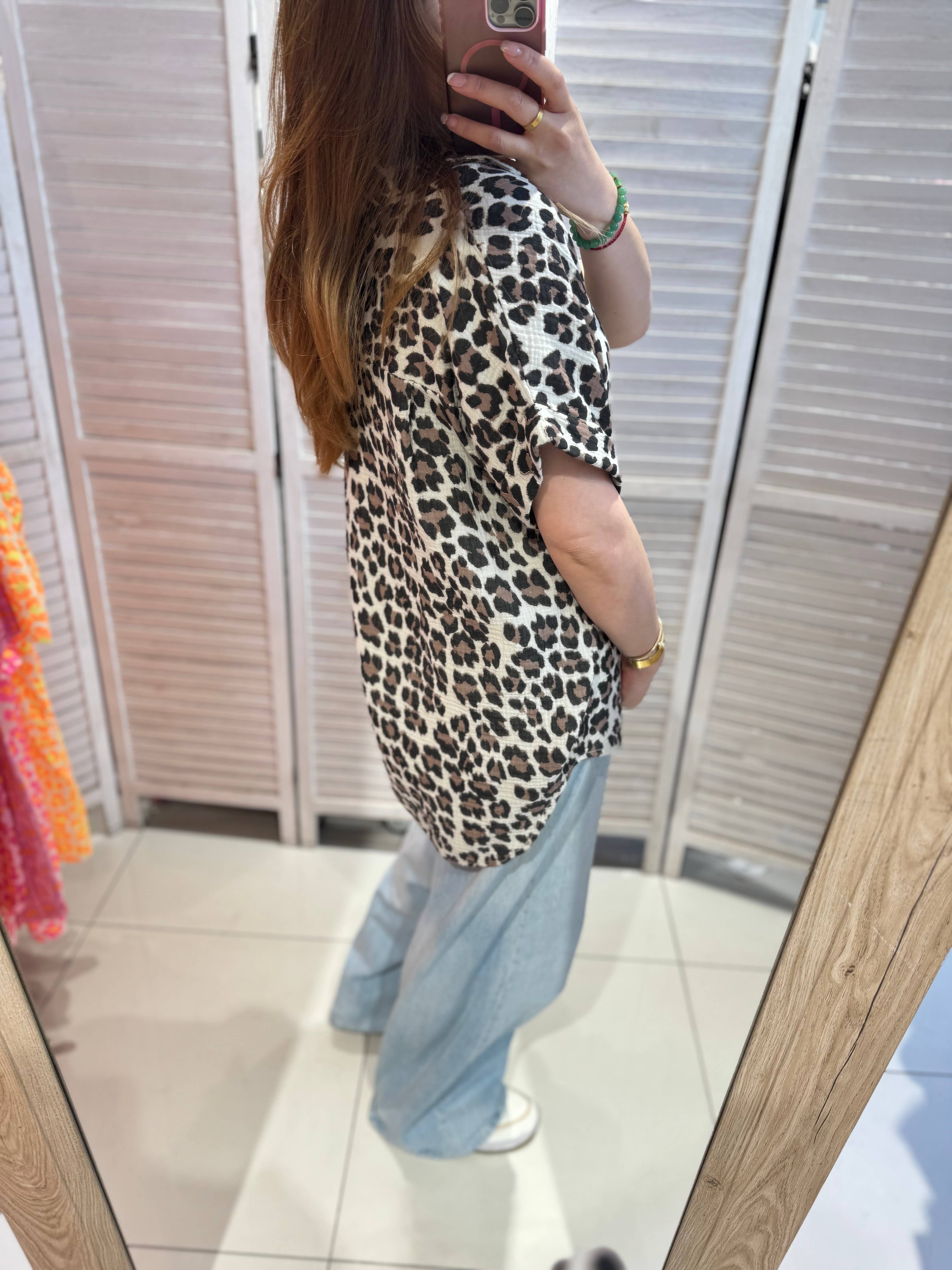 VICTORIA&ISAAC - Wholesale Button Down Shirt - Women's - Leopard Print Blouse - M1195 Leop2