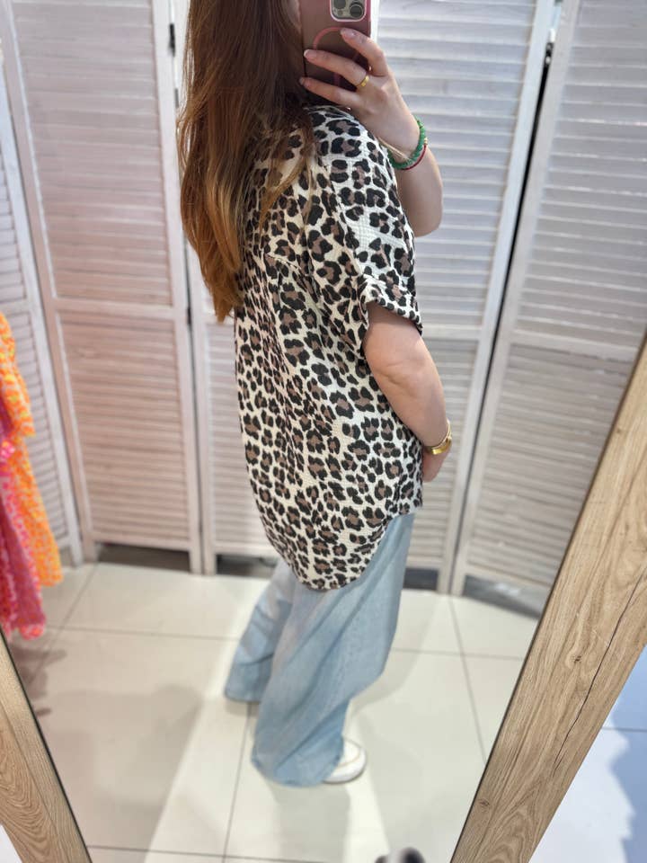 VICTORIA&ISAAC - Wholesale Button Down Shirt - Women's - Leopard Print Blouse - M1195 Leop2