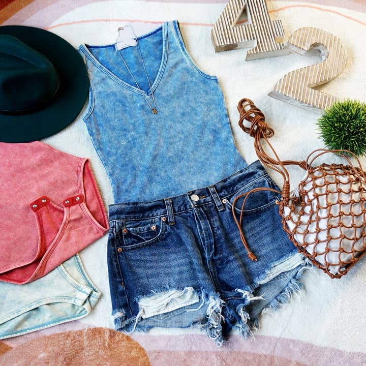 42POPS - Wholesale Bodysuit - Women's - `.Mineral wash bodysuit w/ snap buttons2