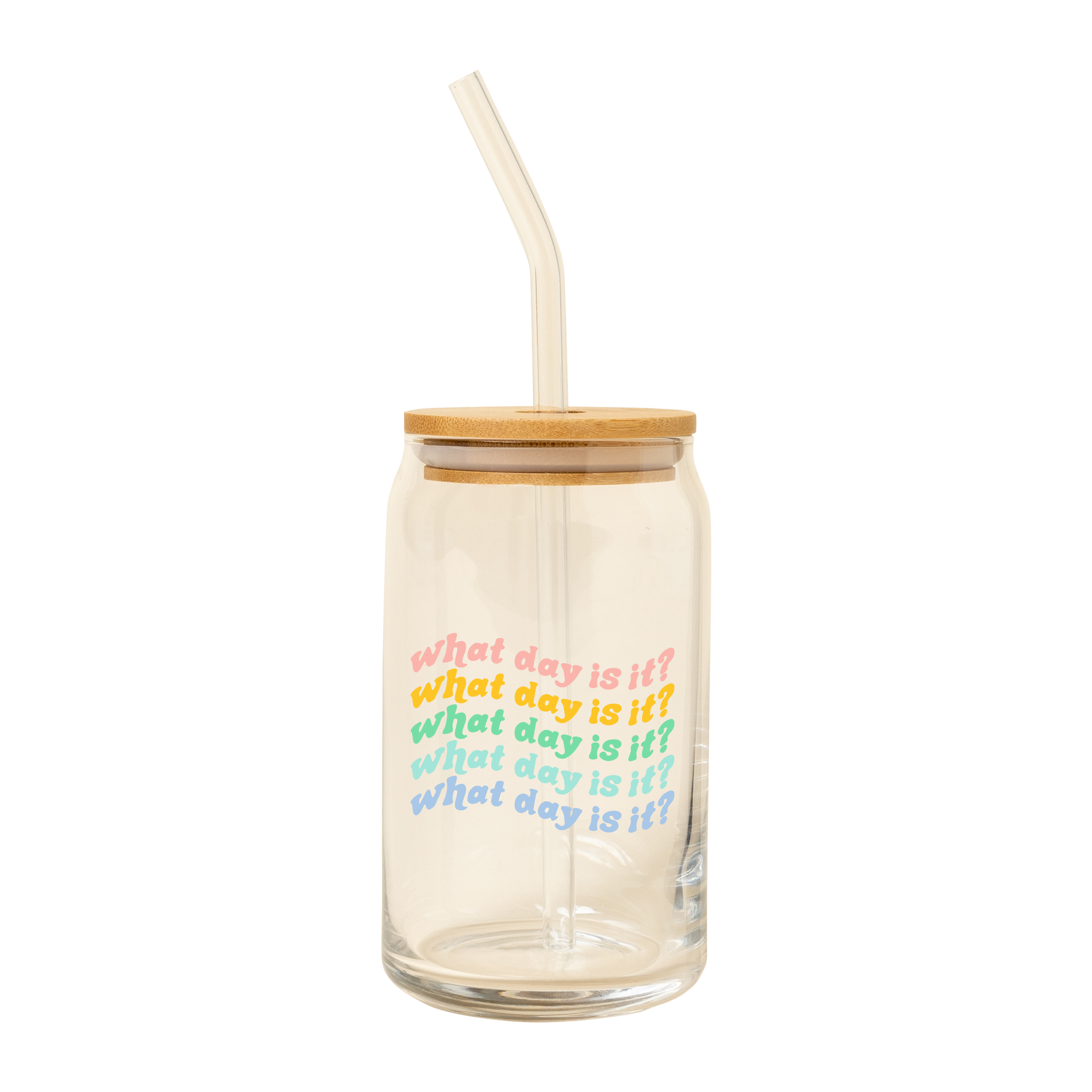 Talking Out of Turn - Wholesale Drinking Glass/Cup - Can Glass w/Lid + Straw (SALE!)12