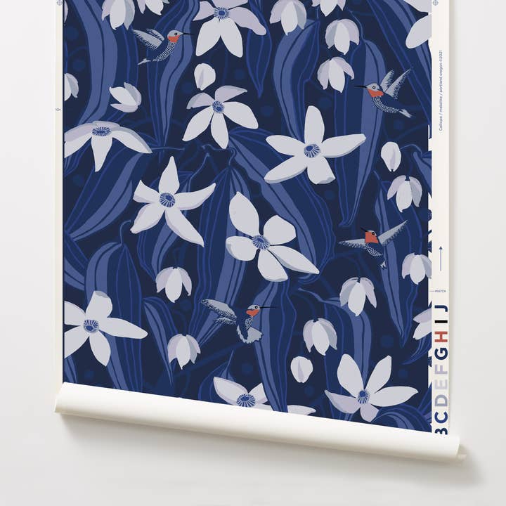 Calliope Clematis Armandii Inspired Wallpaper for wholesale by Makelike