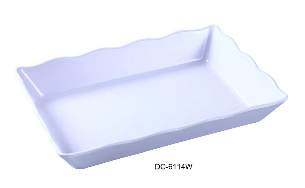 Yanco - Wholesale Decorative Tray - 14" X 9 1/2" X 2" SCALLOP EDGED DISPLAY TRAY WHITE0