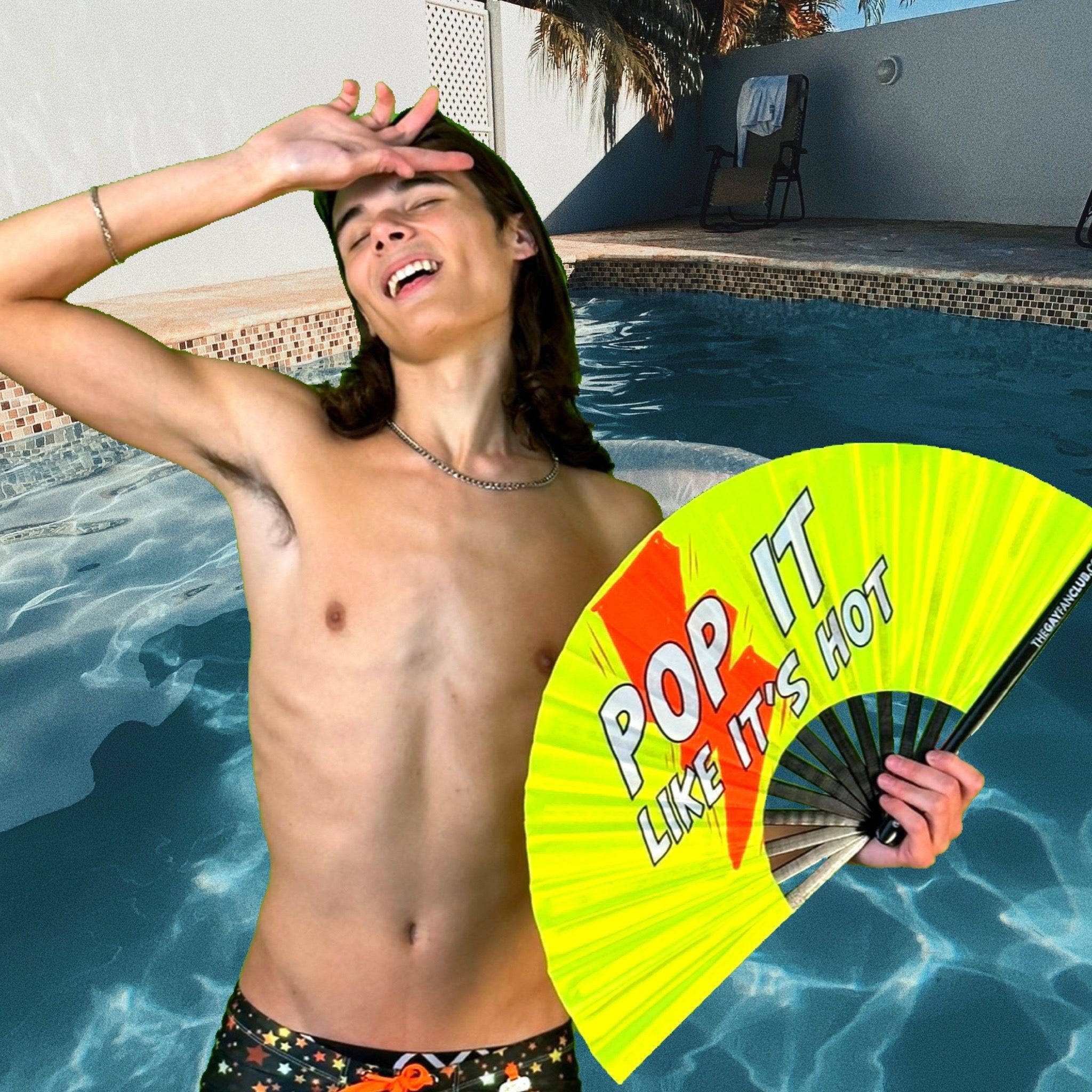 The Gay Fan Club - Wholesale Handheld Folding Fan - Poppers Fan (UV)12