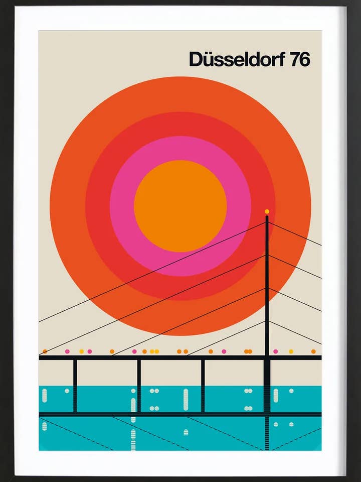 Düsseldorf 76 Premium inramad affisch för wholesale av JUNIQE