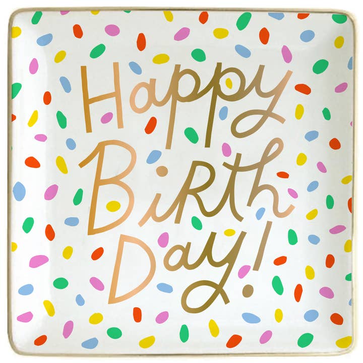 Ceramic Trinket Tray| Happy Birthday for wholesale by soiree-sisters