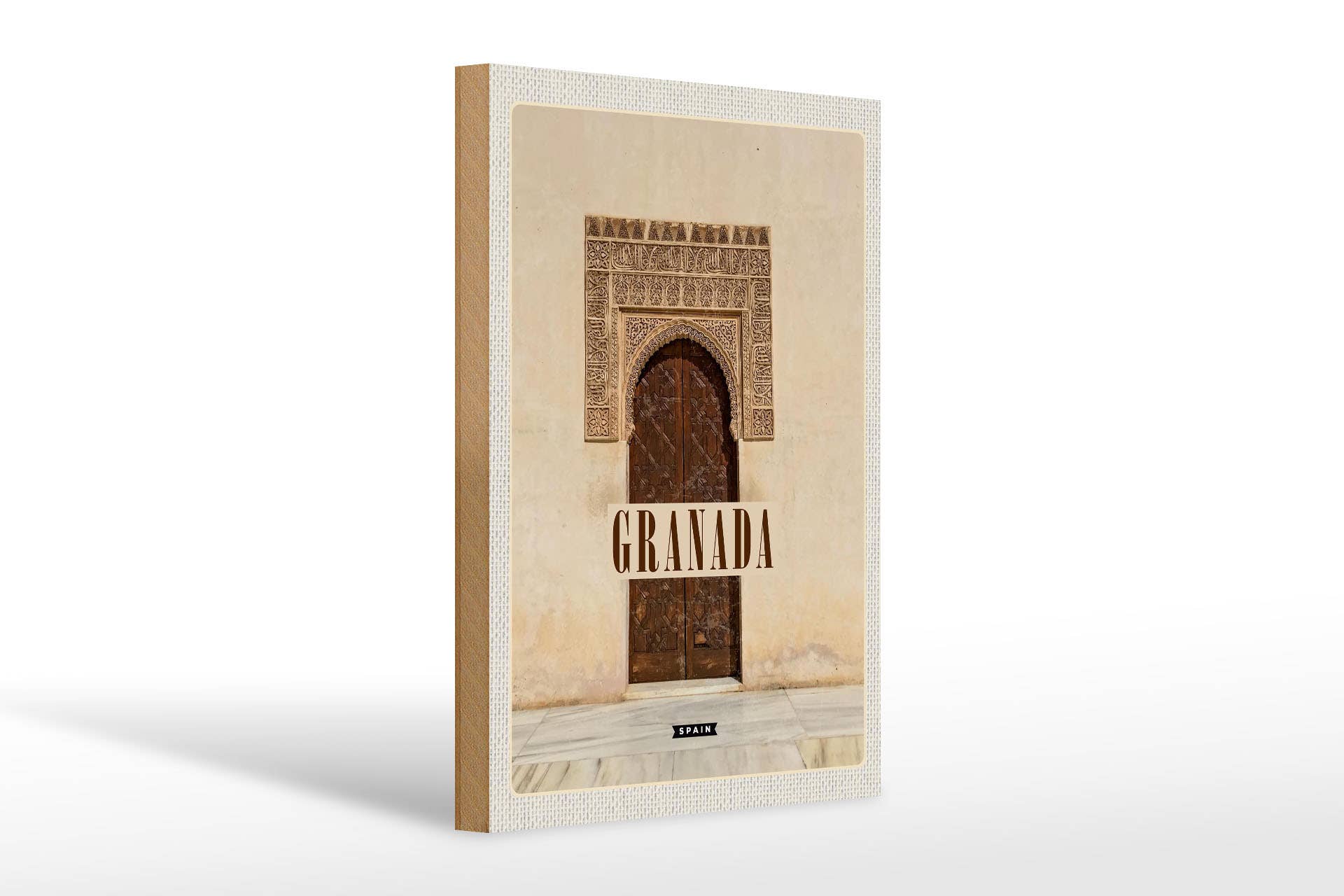 Femer - Vendita all'ingrosso Cartelli - Poster turistico di Granada, Spagna, 20 x 30 cm, cartello da viaggio in legno0