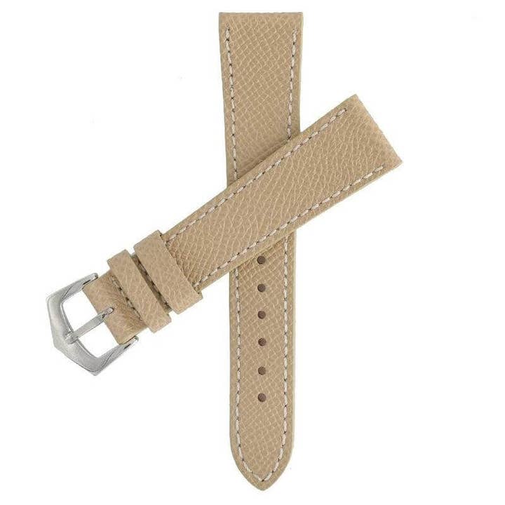 Sand Hammered Calfskin Ecru Stitches Bracelete de relógio por atacado de MilanoStraps