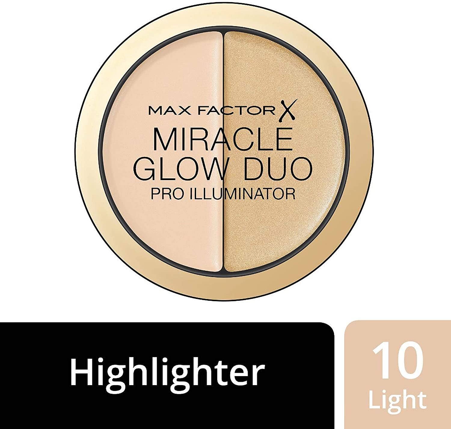 Beauty Goddess – wholesale Makeup highlighter – Max Factor - Creamy Highlighter Miracle Glow Duo Pro Illuminator, 10 - Light2