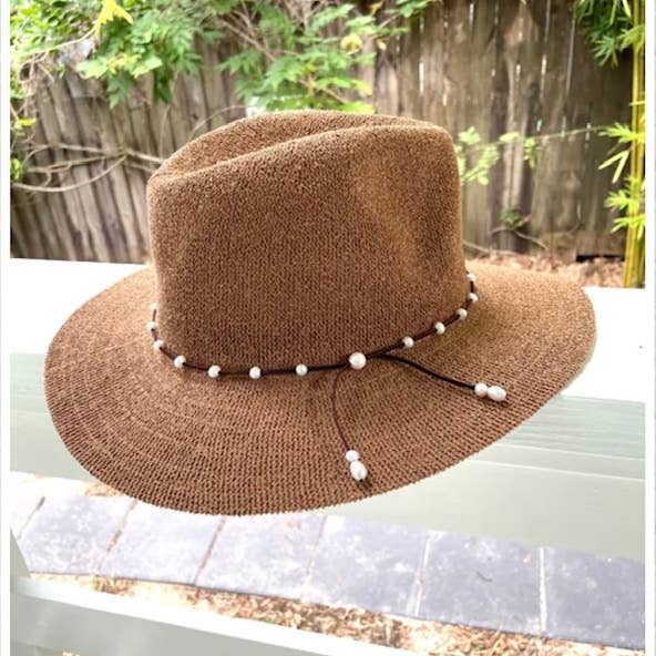 Lily Chartier / Mermaid Rope - Wholesale Hat Accessory - Women's - Leather & Pearl Hat Band1