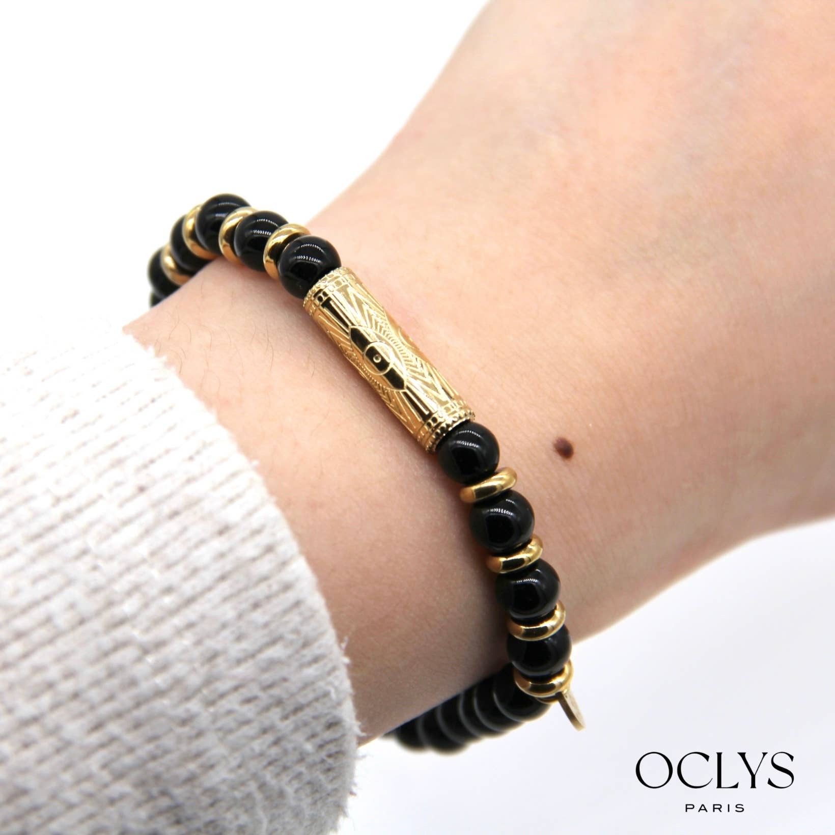 Oclys - Wholesale Beaded Bracelet - Stainless steel bracelet and Tyché stones5