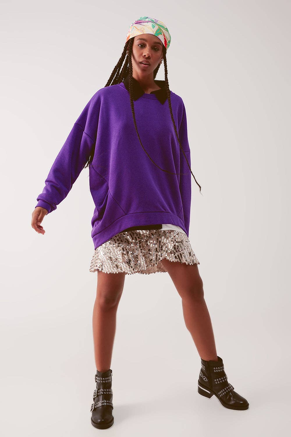 Oversized sweatshirt in purple for wholesale on Faire2