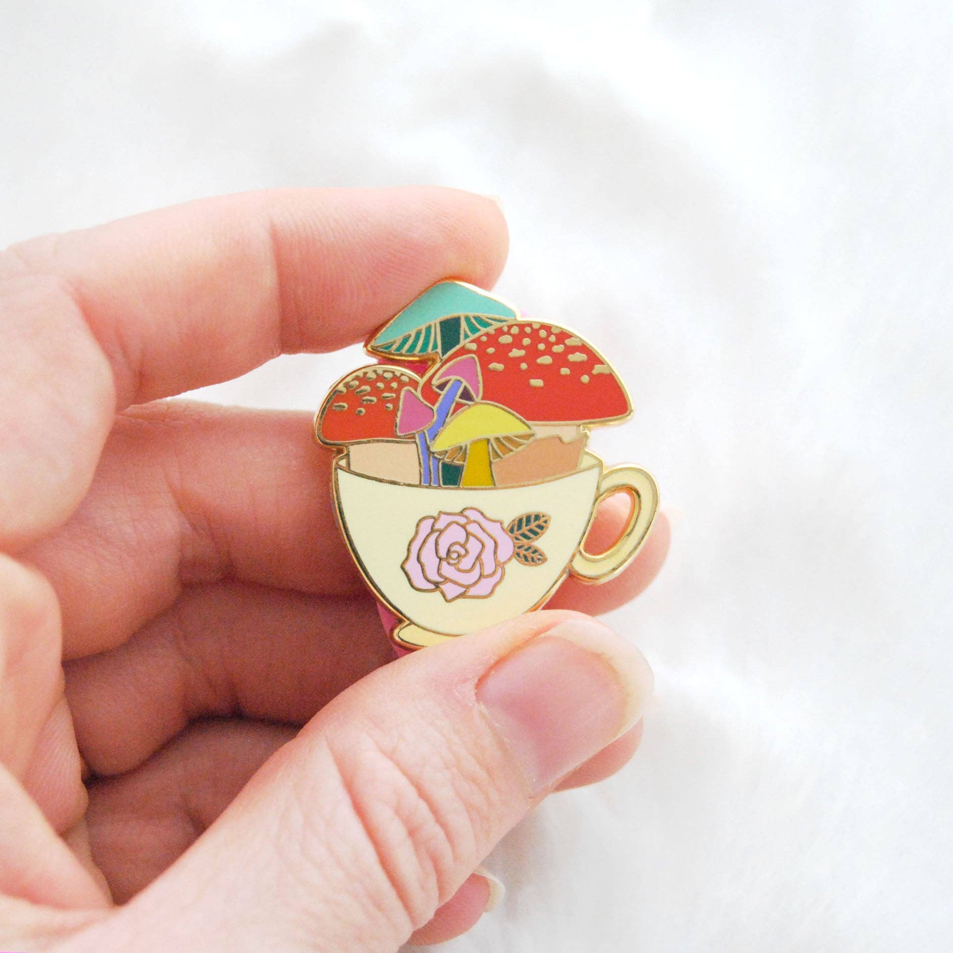 Beauluster - Wholesale Lapel Pin/Button - Mushroom Tea Enamel Pin2