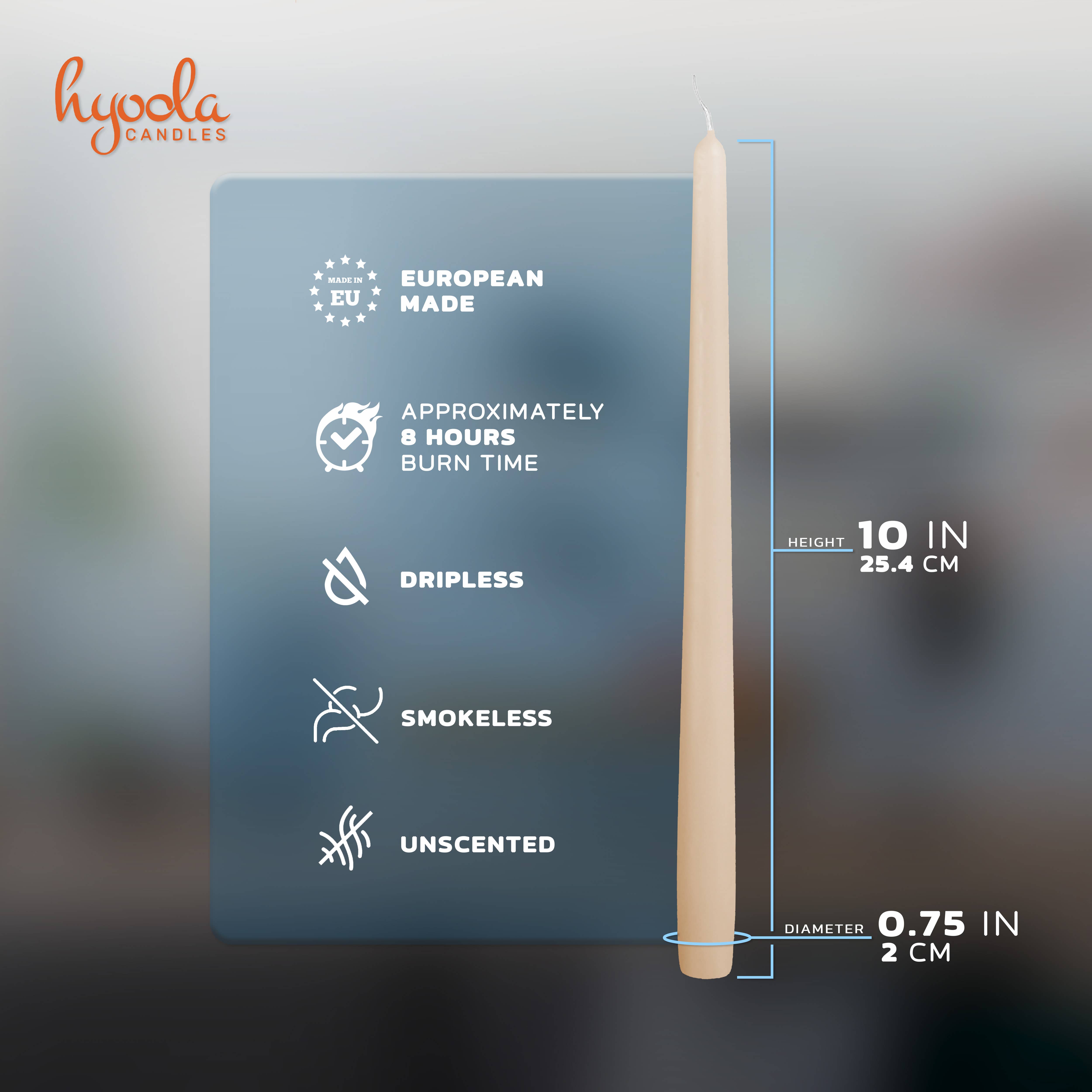 Hyoola Candles - Wholesale Tapered Candle/Candlestick - Sahara Taper Candles - 10 Inch - 12 Pack4