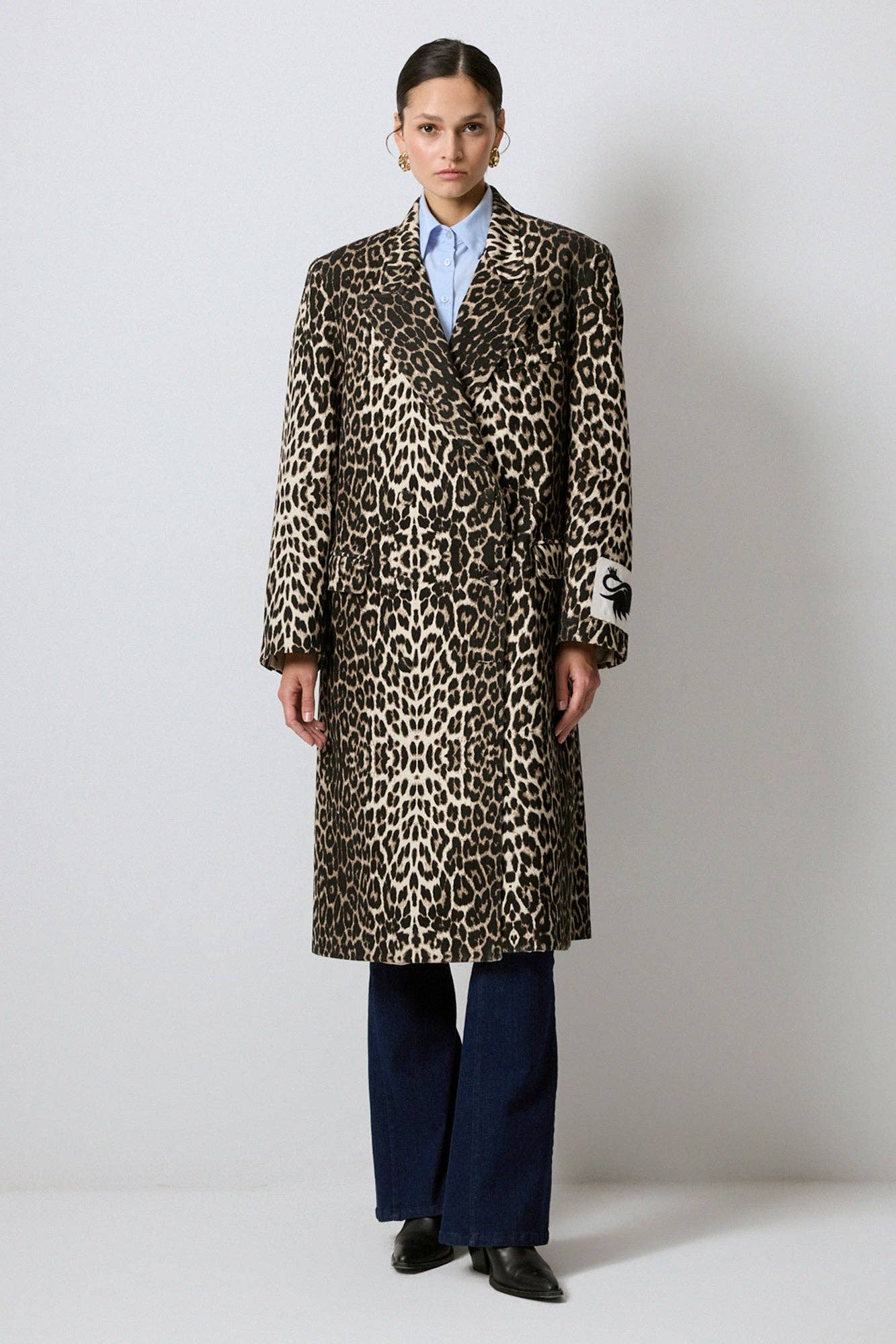 Leopar 100% COTTON LEOPARD PATTERNED LONG JACKET for wholesale on Faire3