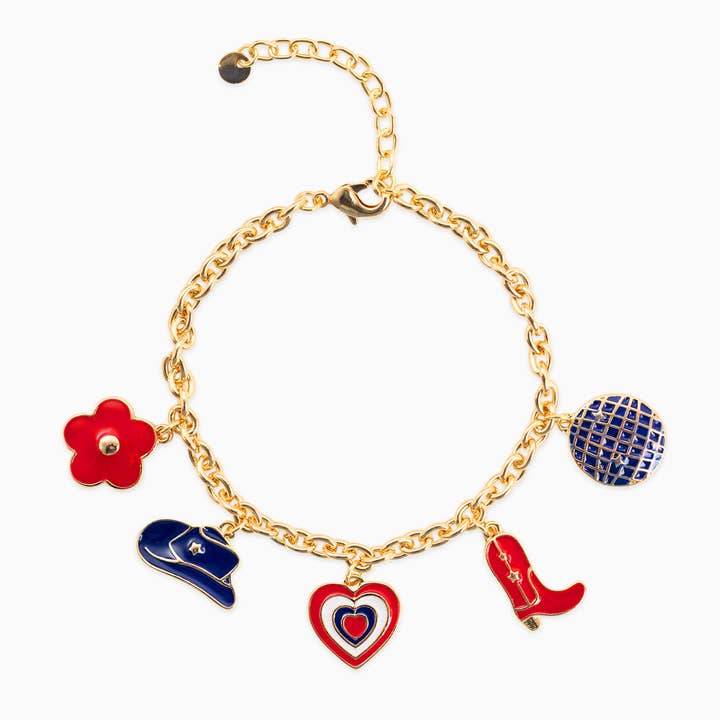 Sessori - Vendita all'ingrosso Braccialetto con ciondolo/pendente - Bracciale a catena con palla da discoteca Western Americana