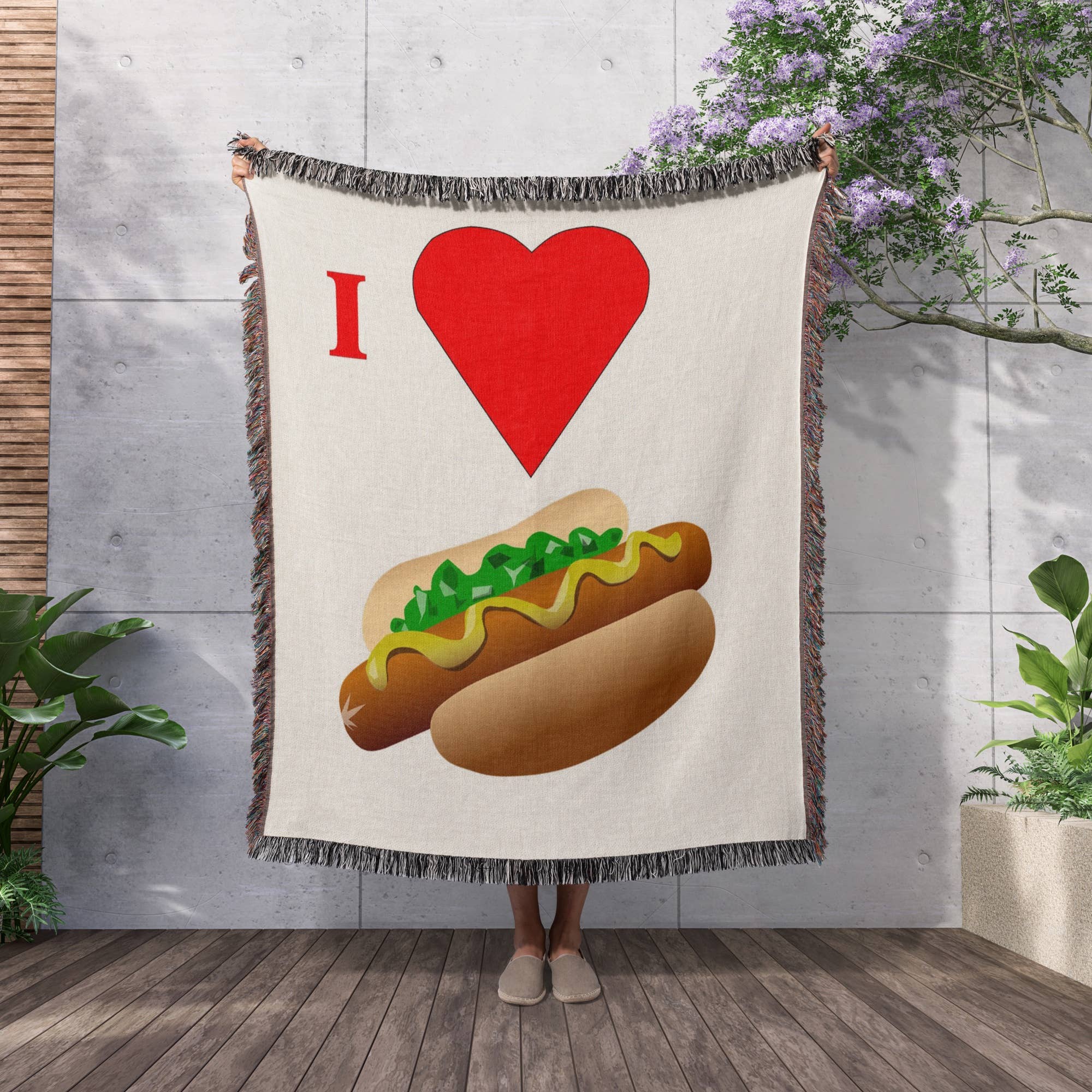 3dRose - Vendita all'ingrosso Plaid - 3dRose, Amo gli hot dog, Coperta2