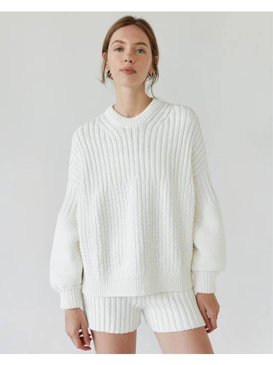 Off White Delčia Sweater: 100% Cotton Off-White Sweater for wholesale on Faire3