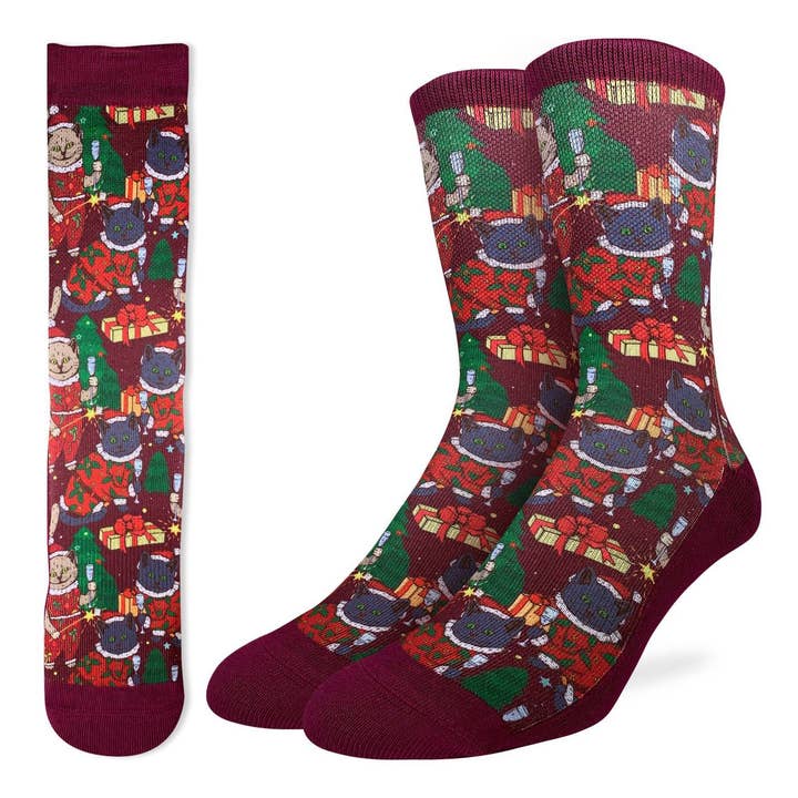 Mäns jul Katter Strumpor för wholesale av Good Luck Sock