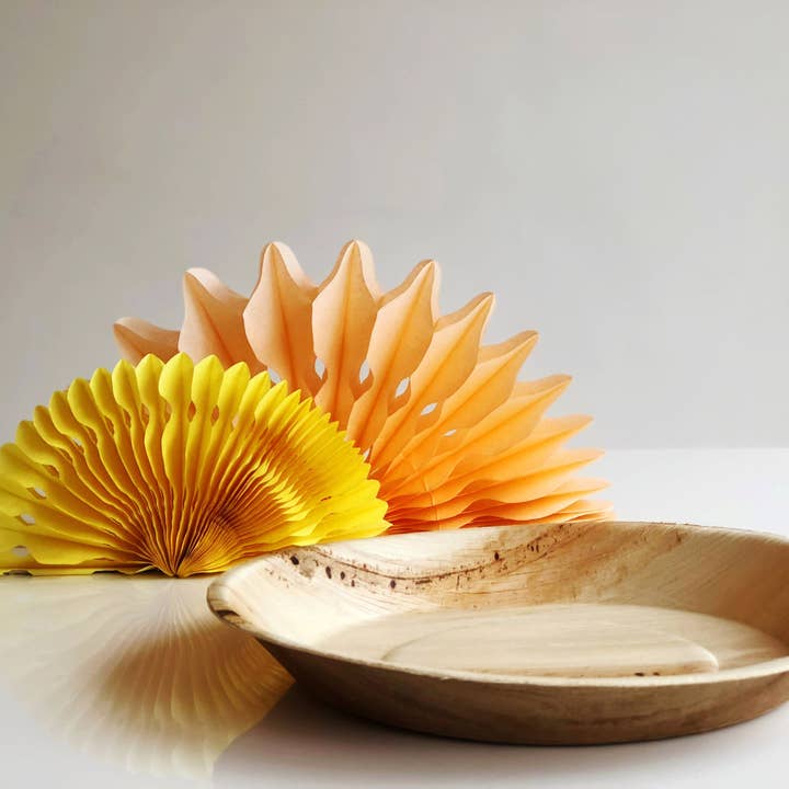Round Palm Leaf Disposable Plate | 24cm | 25 pack | Code. 5039 for wholesale by The Wholeleaf Co.