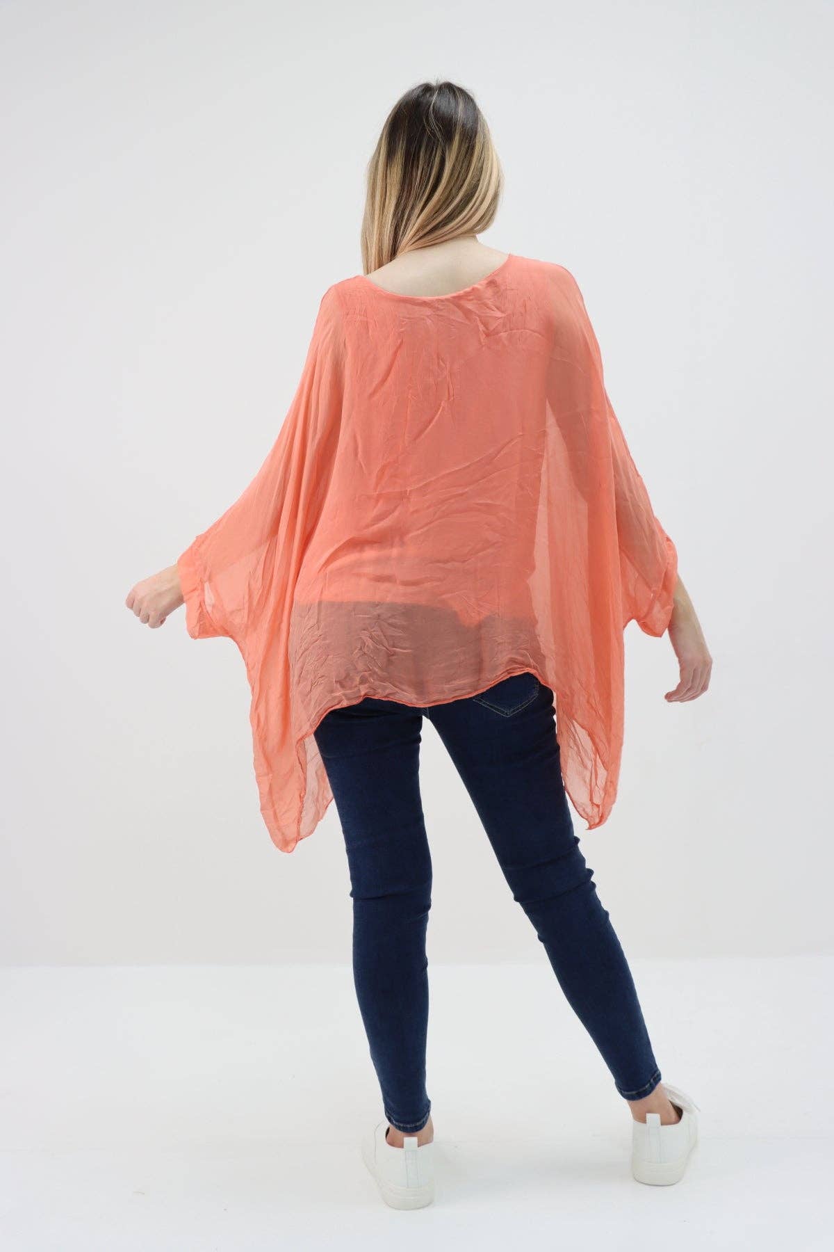 Miss Bold - Wholesale Tunic - Women's - Italian Plain Batwing Silk Tunic Top10