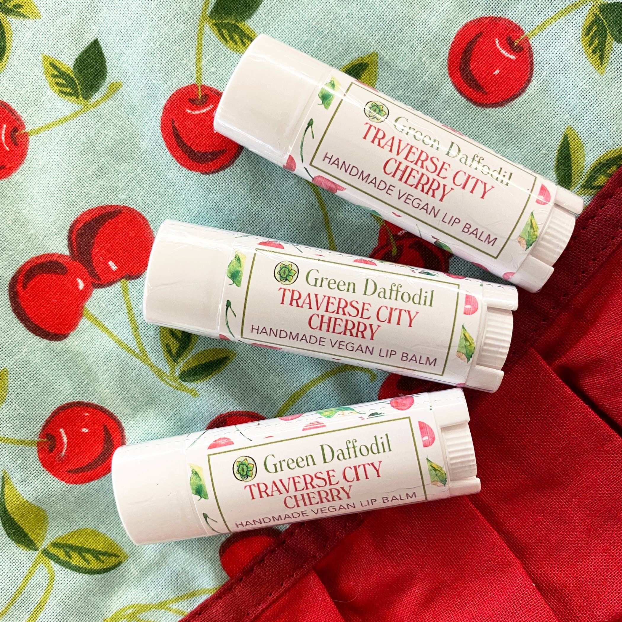 Green Daffodil Bath & Body - Wholesale Lip Balm - Traverse City Cherry Lip Balm - Michigan1