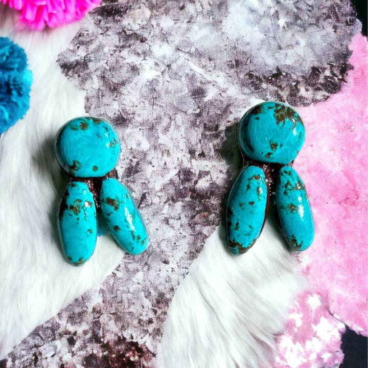 Whitley Stud Earrings- Turquoise Stones and other Purchase Wholesale whitley. Free Returns & Net 60 Terms on Faire trending on Faire.
