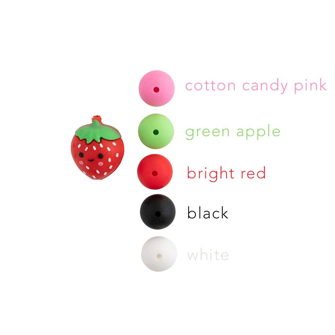 Cara & Co Silicone Craft Supply - Venta al por mayor Material para manualidades - Cuentas focales de silicona 3D con forma de fresa1