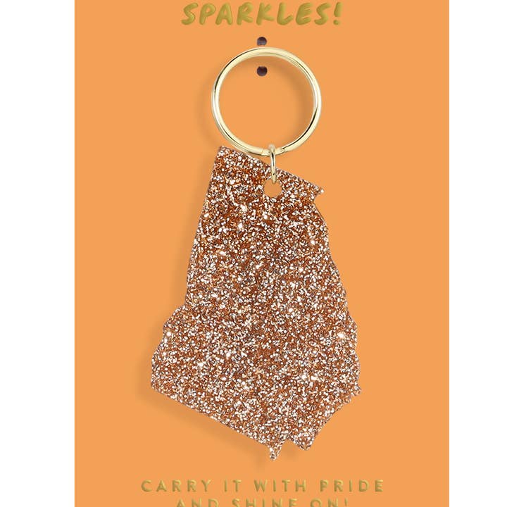 Glitter Keychain - State - GEORGIA for wholesale by Lucky Feather