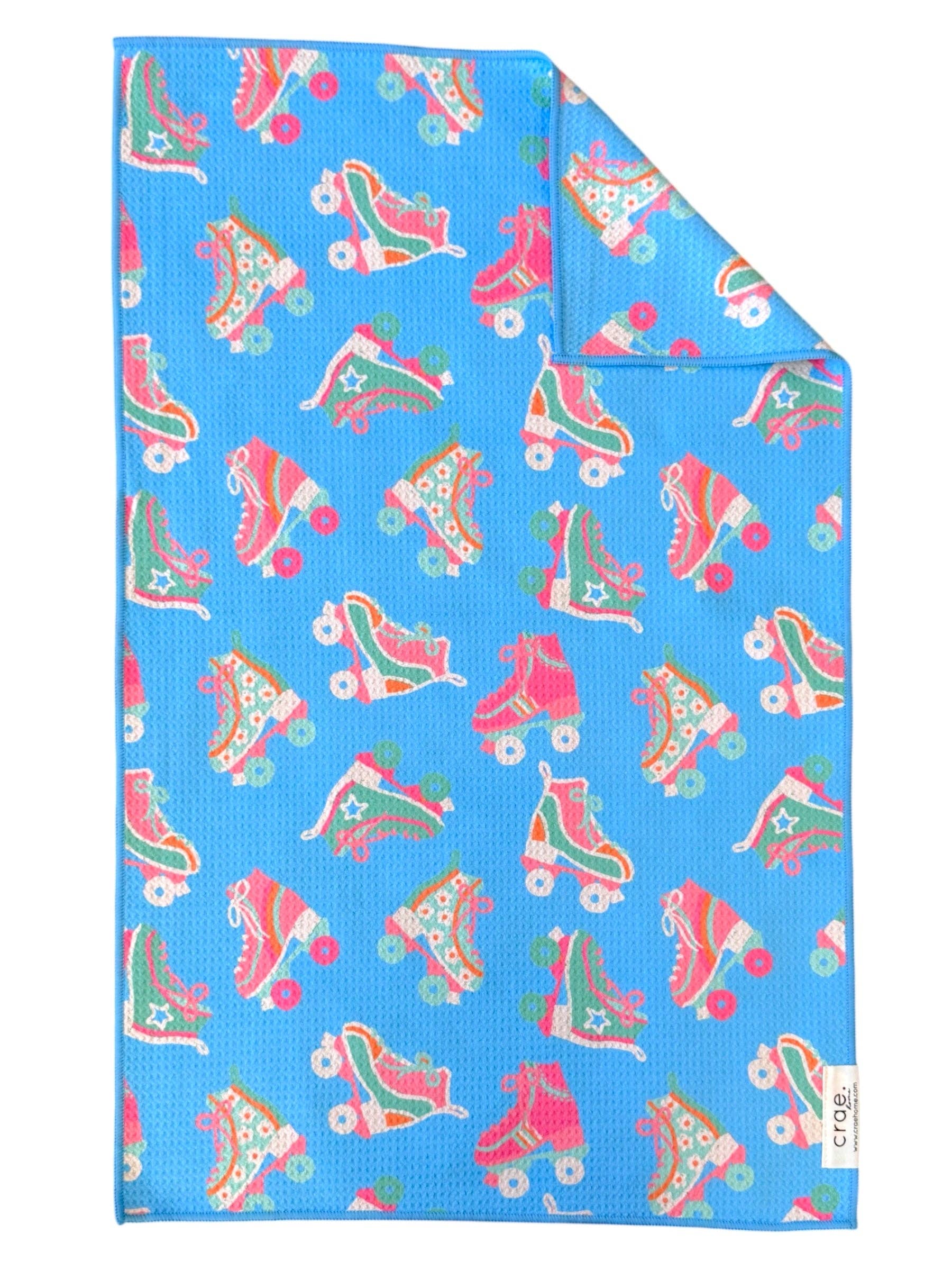 Blue Roller Derby: Double-Sided Hand Towel for wholesale on Faire