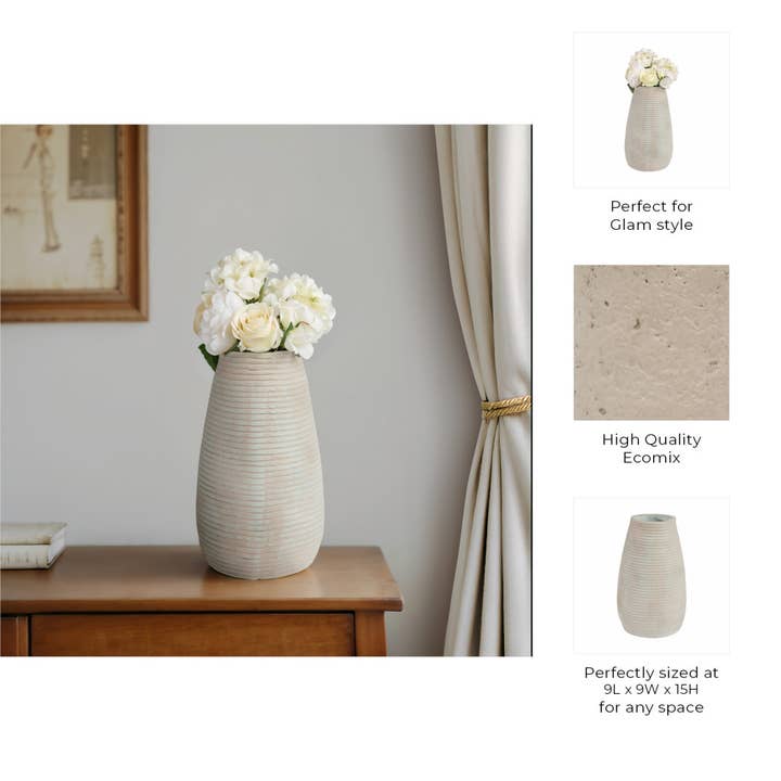 Sagebrook Home - Wholesale Vase - Ecomix Padma Contemporary Decorative Vase - Teal, 15 in.4