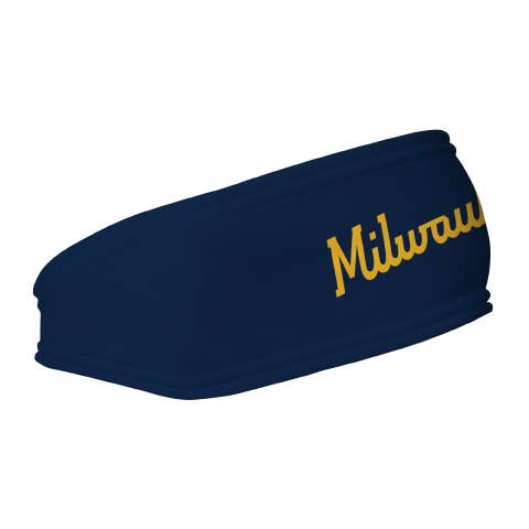 Brewers Fleece Headband: Wordmark for wholesale by Vertical Athletics
